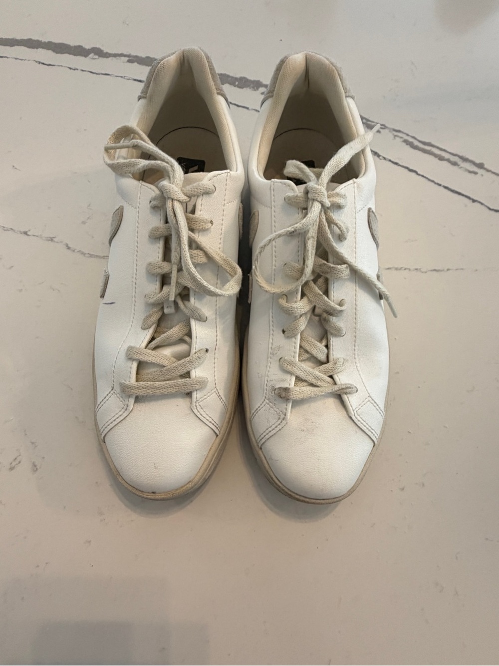 Veja Women’s White and Light Gray Low-Top Sneaker - Picture 6 of 8